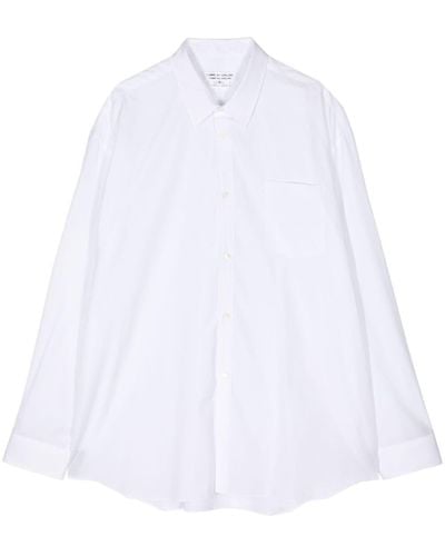 Comme des Garçons Wave-hem A-line Cotton Shirt - White