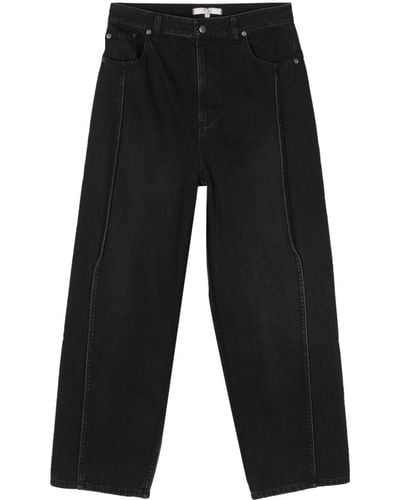 Tibi Low-rise Wide-leg Jeans - Black