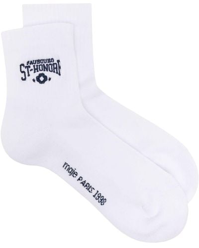 Maje Saint Honore-embroidered Socks - White