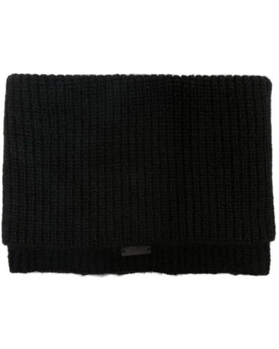 Saint Laurent Ribbed-knit Ribbed Scarf - Black
