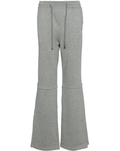 C2H4 Panelled-design Cotton Trousers - Grey