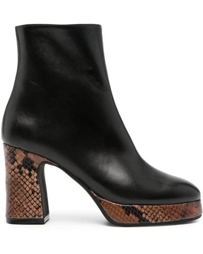 Roberto Festa Snakeskin-effect Leather Ankle Boots - Black