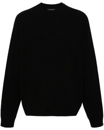 Balenciaga Gerippter Pullover mit tiefen Schultern - Schwarz