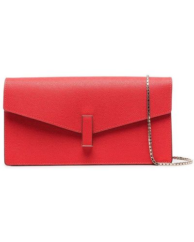 Valextra Iside Leather Clutch Bag - Red