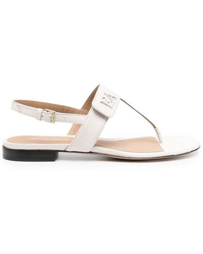 Emporio Armani Leather Thong Sandals - White