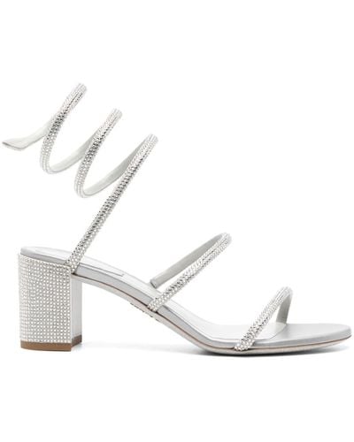 Rene Caovilla Cleo Wisteria 60mm Sandals - White