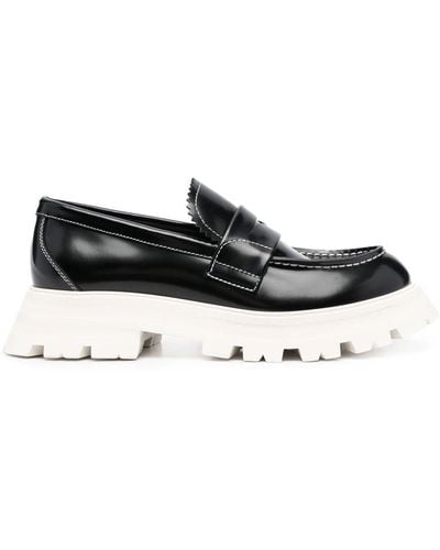 Alexander McQueen Ridged-rubber Sole Loafers - Black