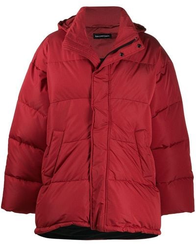 red balenciaga coat