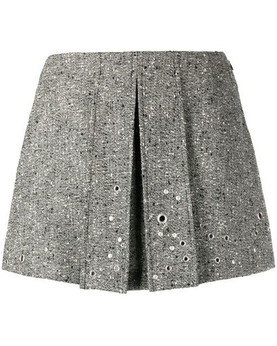 DURAZZI MILANO Rivet-detail Pleated Mini Skirt - Gray