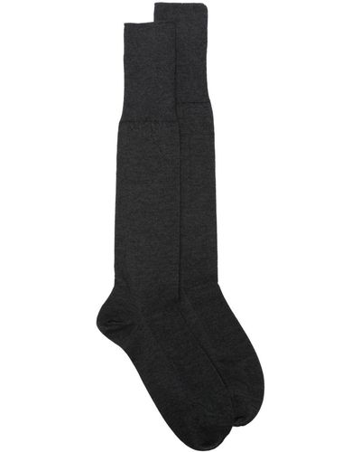 Marcoliani Chaussettes en cachemire à logo imprimé - Noir