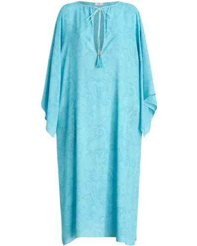 Etro Paisley-print Beach Dress - Blue