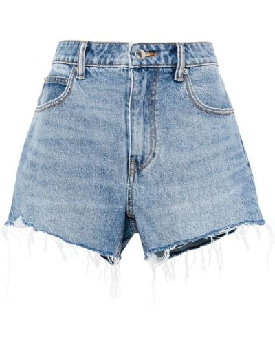 Alexander Wang Bite Jeans-Shorts mit Logo-Prägung - Blau