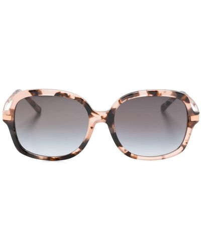 Michael Kors Eckige Sonnenbrille in Schildpattoptik - Pink