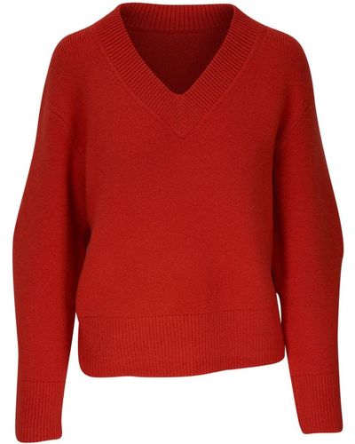 Vince V-neck Long-sleeve Sweater - Red