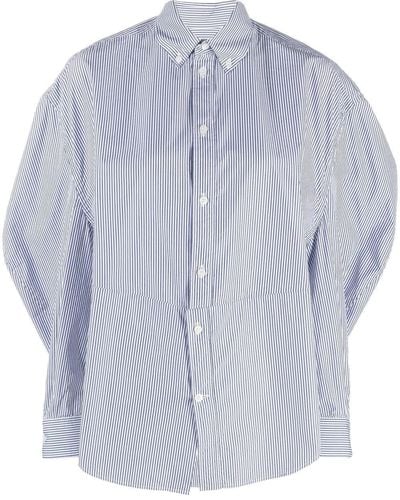 Balenciaga Twisted-sleeve Oversized Shirt - Blue