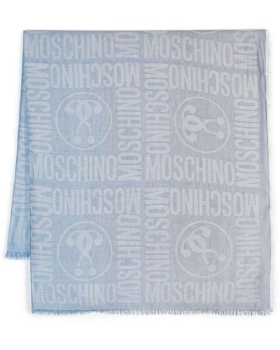 Moschino Fular con logo en jacquard - Azul