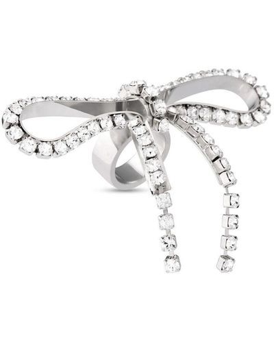 Balenciaga Archive Ribbon Crystal-embellished Ring - White