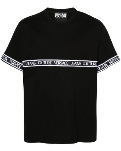 Versace Katoenen T-shirt Met Logoprint - Zwart