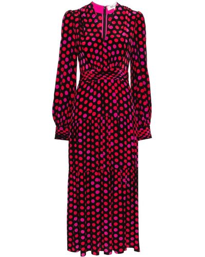 Diane von Furstenberg Gil Magic Dot Berry-print Dress - Red