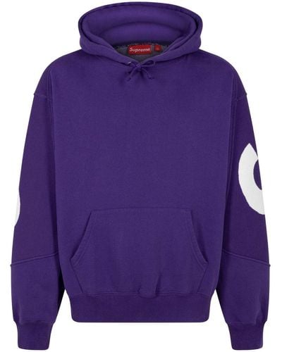 Supreme Big Logo-jacquard Hoodie - Purple