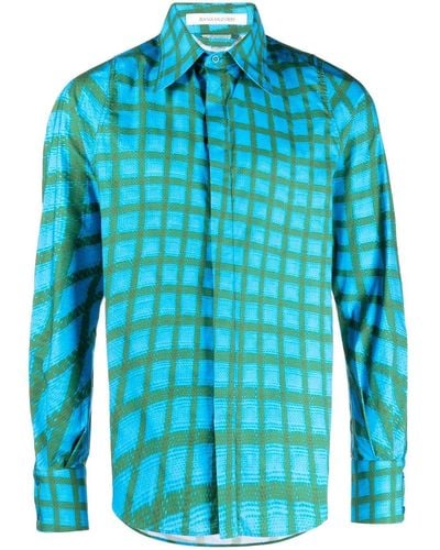 Bianca Saunders Overhemd Met Abstracte Print - Blauw