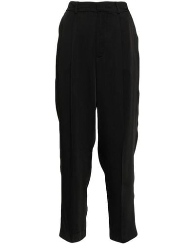 PT Torino Elasticated-waistband Cropped Trousers - Black