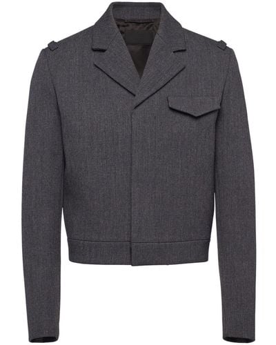 Prada Wool Blouson Jacket - Gray