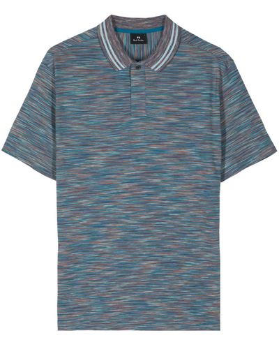 PS by Paul Smith Space-dye Cotton Polo Shirt - Blue