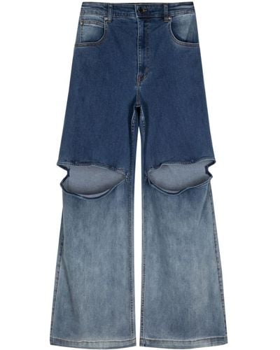 Izzue Cut-Out Gradient-Effect Jeans - Blue