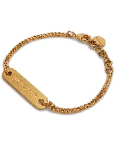 Palm Angels Bracelet en chaîne à plaque logo - Métallisé