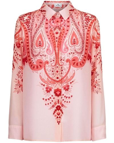 Etro Printed Silk Shirt - Pink