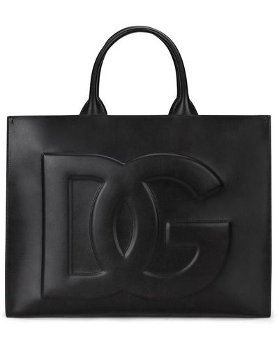 Dolce & Gabbana Dg Daily Leren Shopper - Zwart