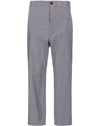 Vivienne Westwood Cruise Gingham-check Cropped Pants - Gray