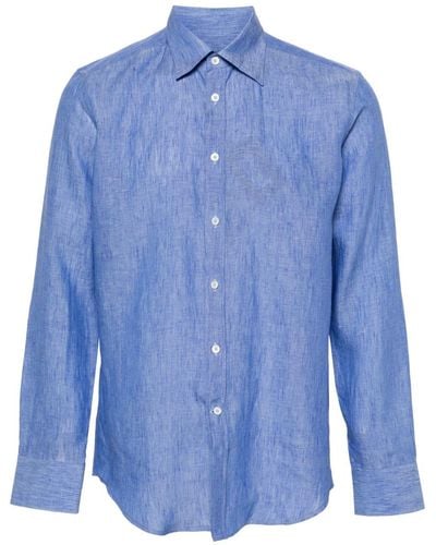 Canali Camisa con cuello clásico - Azul