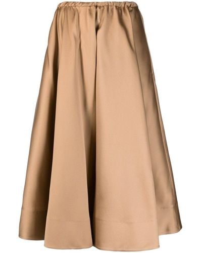 Valentino Garavani Pleated Mid-length Skirt - Brown