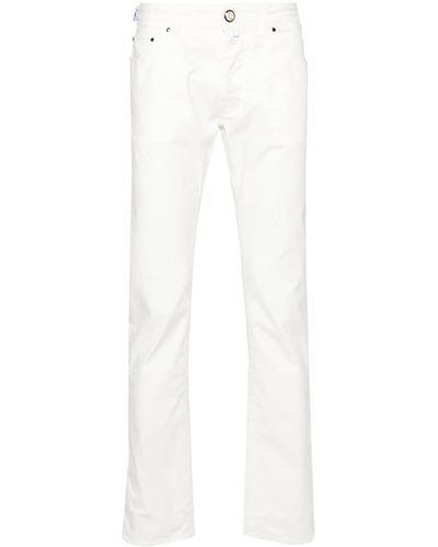 Jacob Cohen Halbhohe Bard Slim-Fit-Jeans - Weiß