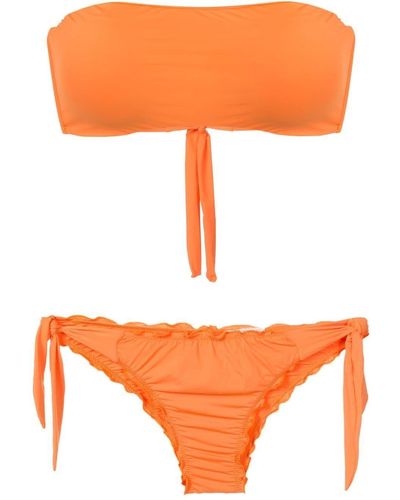 Amir Slama Gathered-detailing Bandeau Bikini - Orange
