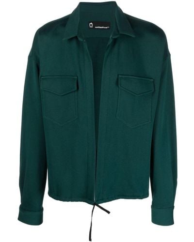 Styland Two-pocket organic-cotton shirt - Verde