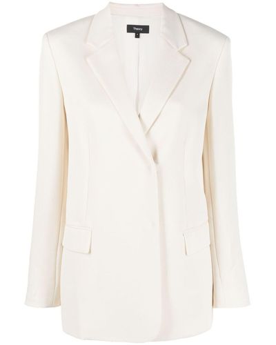 Theory Notched-lapel Single-breasted Blazer - White