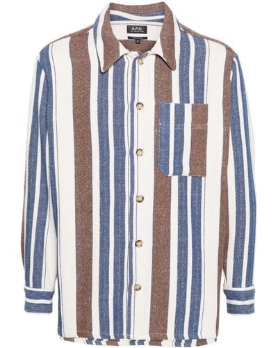 A.P.C. Camicia Stefan a righe - Blu