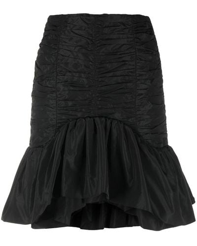 Patou Bloom Ruffled Miniskirt - Black