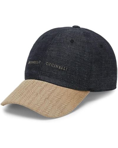 Brunello Cucinelli Gorra con logo bordado - Azul