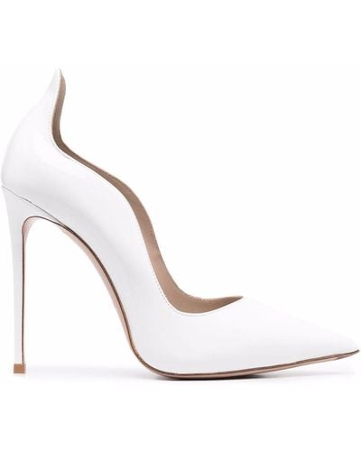 Le Silla Ivy 120mm Pointed Toe Court Shoes - White