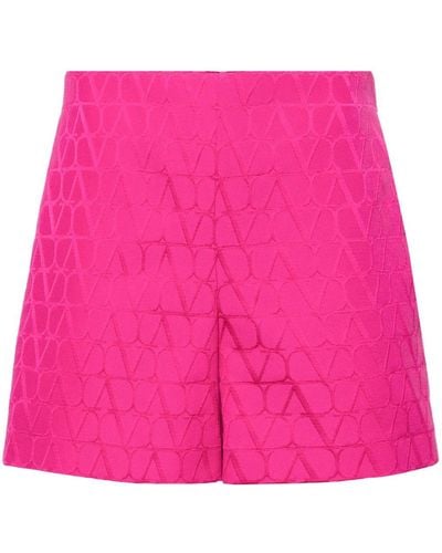 Valentino Garavani Vlogo Jacquard Tailored Shorts - Pink