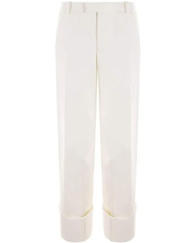 Bottega Veneta Grain De Poudre Tailored Trousers - White