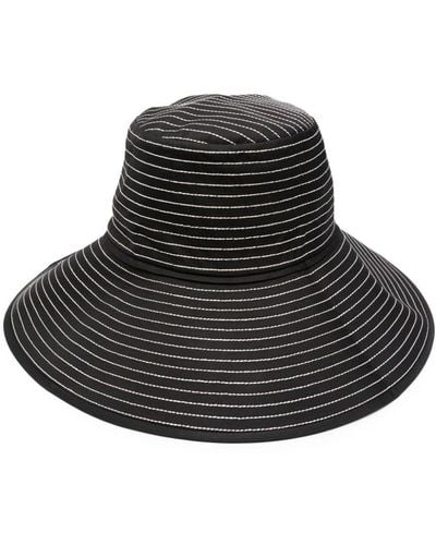 Totême Gestreifter Hut aus Seide - Schwarz