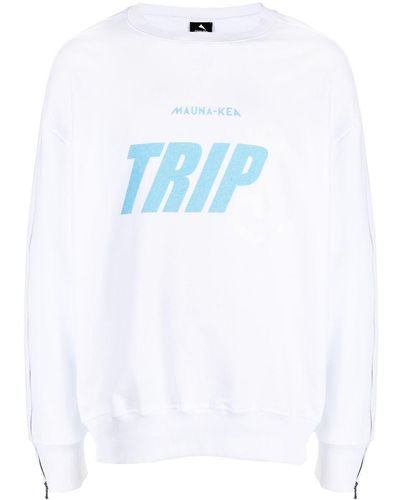 Mauna Kea X Triple J Logo-print Zip-sleeve Sweatshirt - White