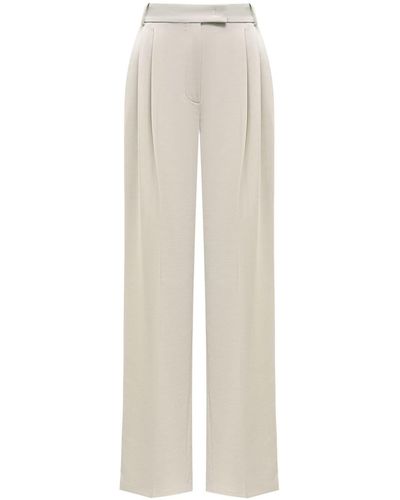 12 STOREEZ Pleat-detail Straight-leg Trousers - White