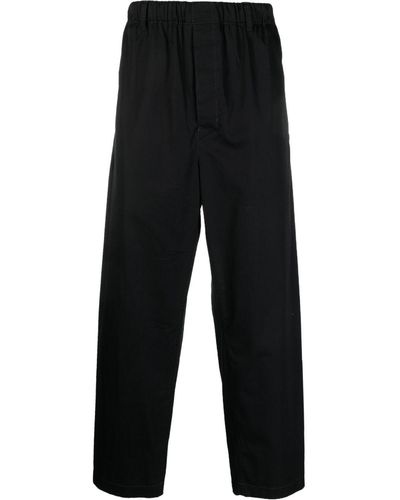 Lemaire Pantalones anchos con cinturilla elástica - Negro