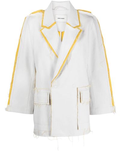Henrik Vibskov Contrast Trim Deconstructed Jacket - White